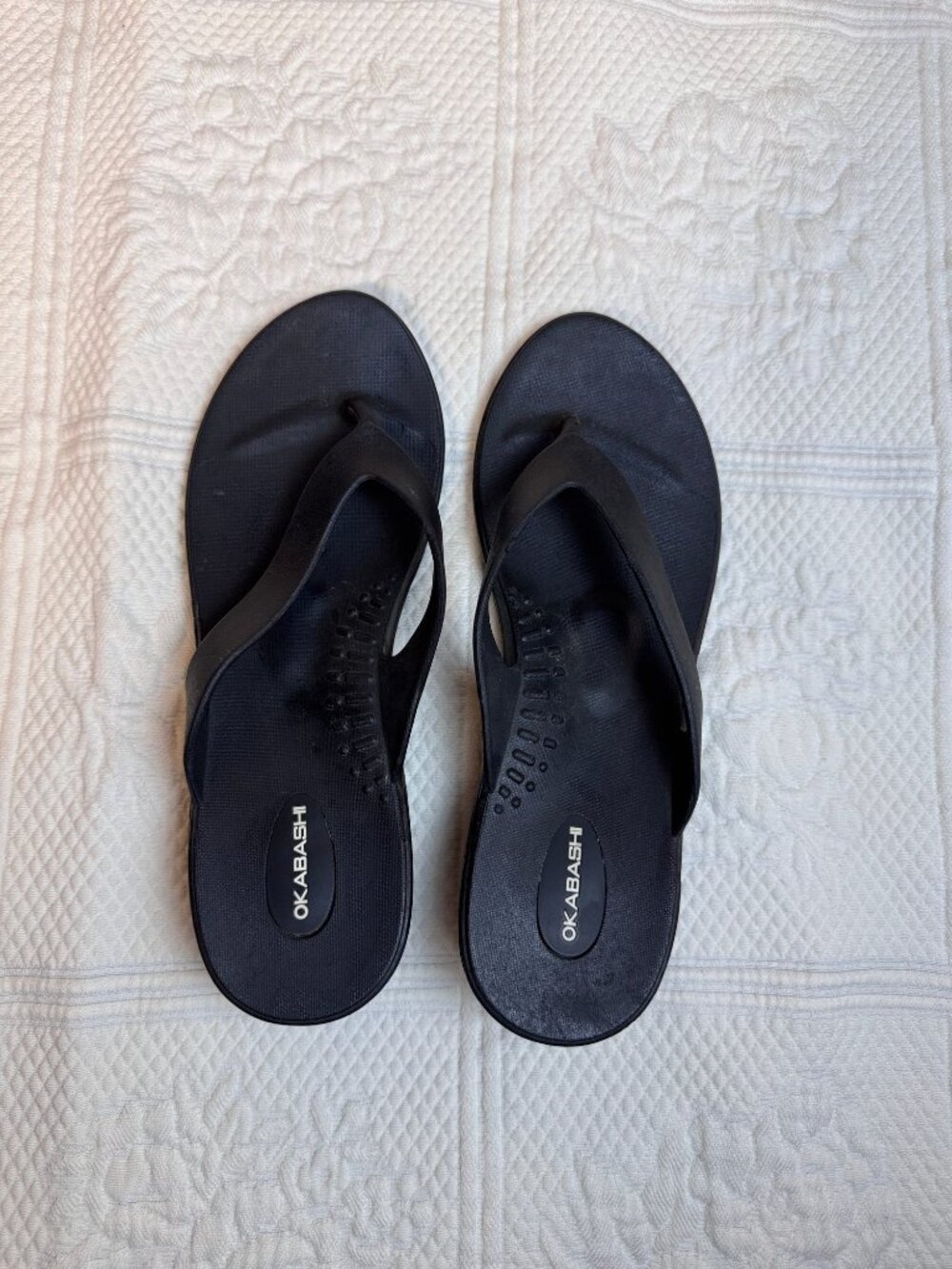 Okabashi Black Flip Flop Sandals Women's M